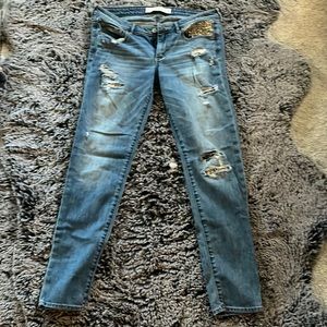 Abercrombie and Fitch distressed jeans.